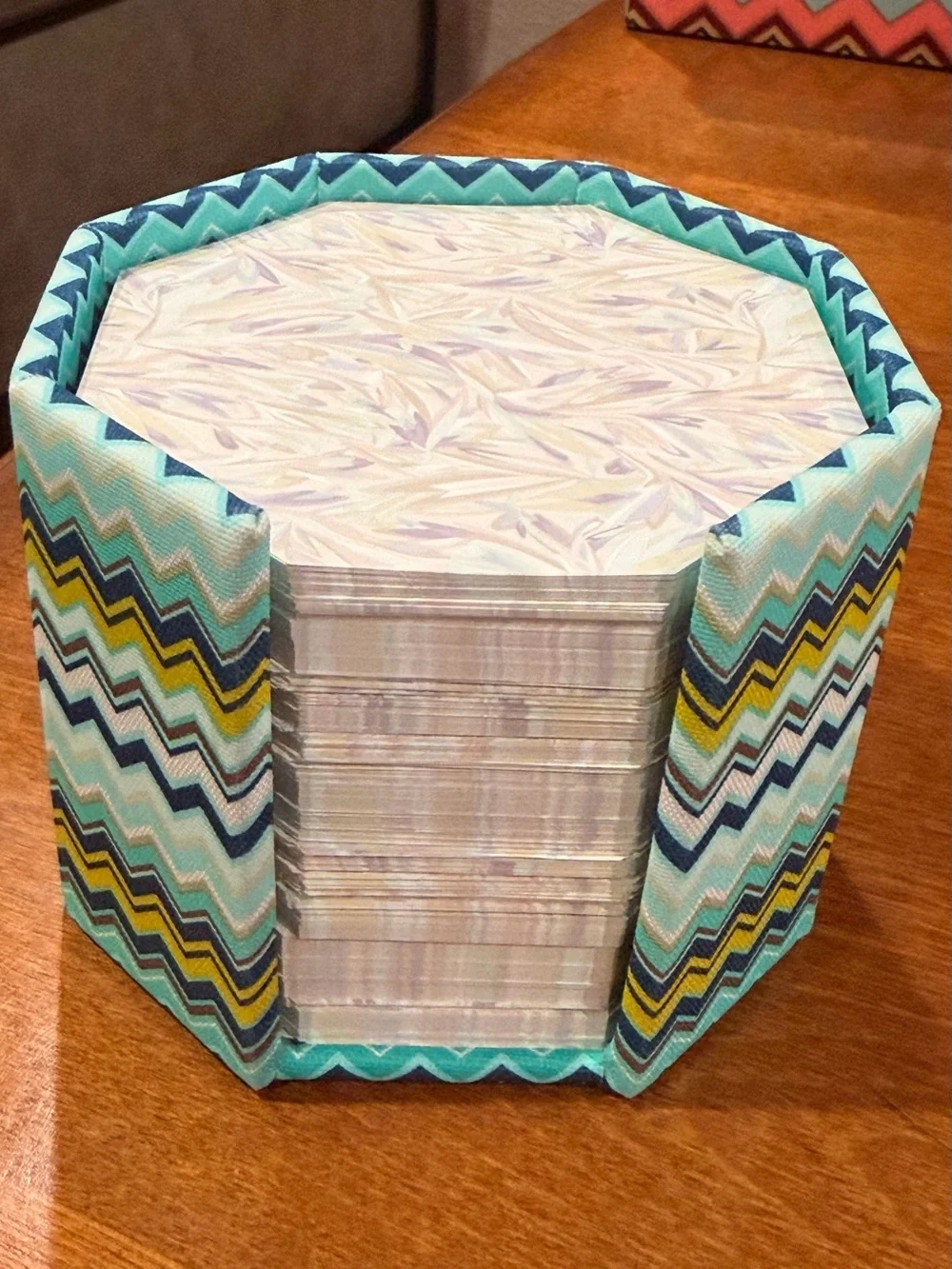 Missoni for Target Chevron Note Paper Holder Cube -2011 Teal Blue Zigzag